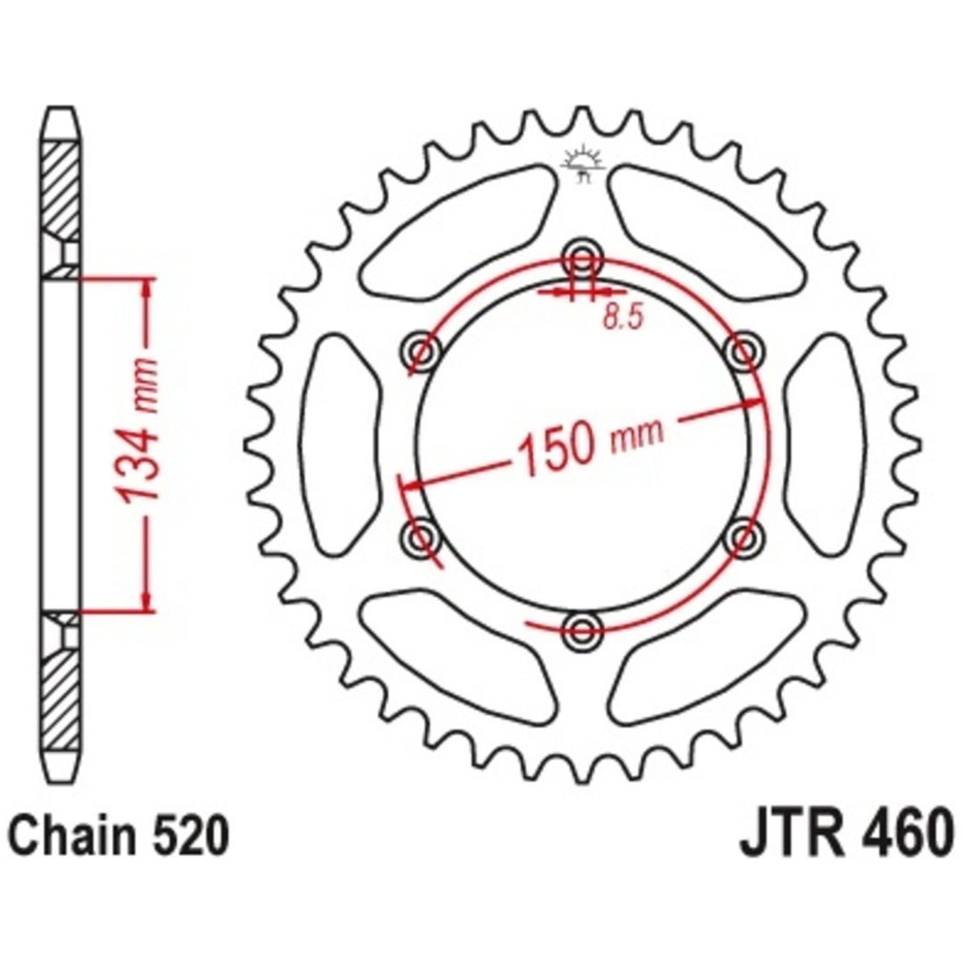 Drivpakke Forstærket/selvrensende JT CHAINS 520X1R 13/50 – billede 2
