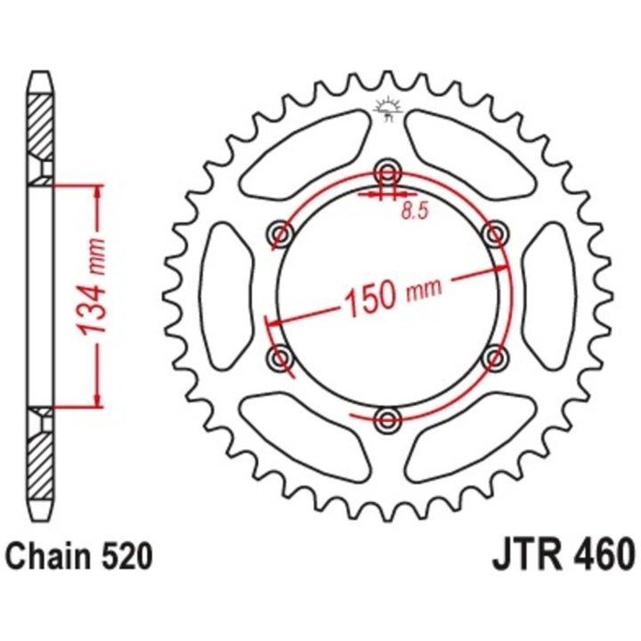 Drivpakke Forstærket/selvrensende JT CHAINS 520X1R 13/50 – billede 2
