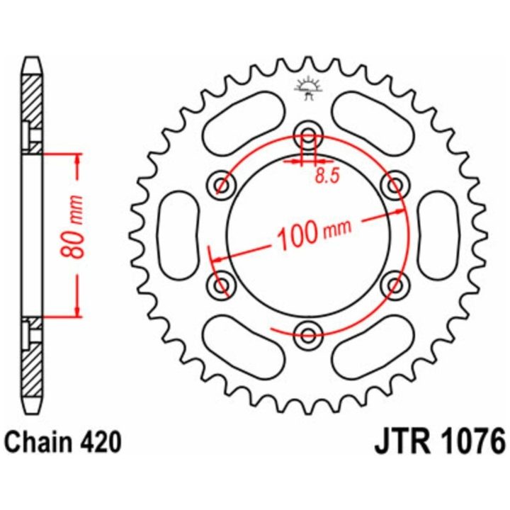 Drivpakke Forstærket/standard JT CHAINS 420HDR 12/52 – billede 2