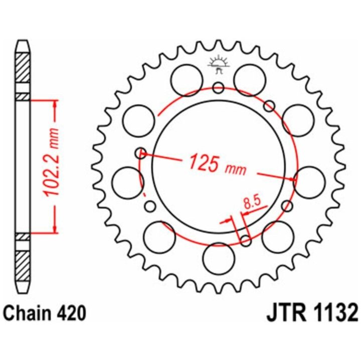 Drivpakke Forstærket/standard JT CHAINS 420HDR 12/53 – billede 2