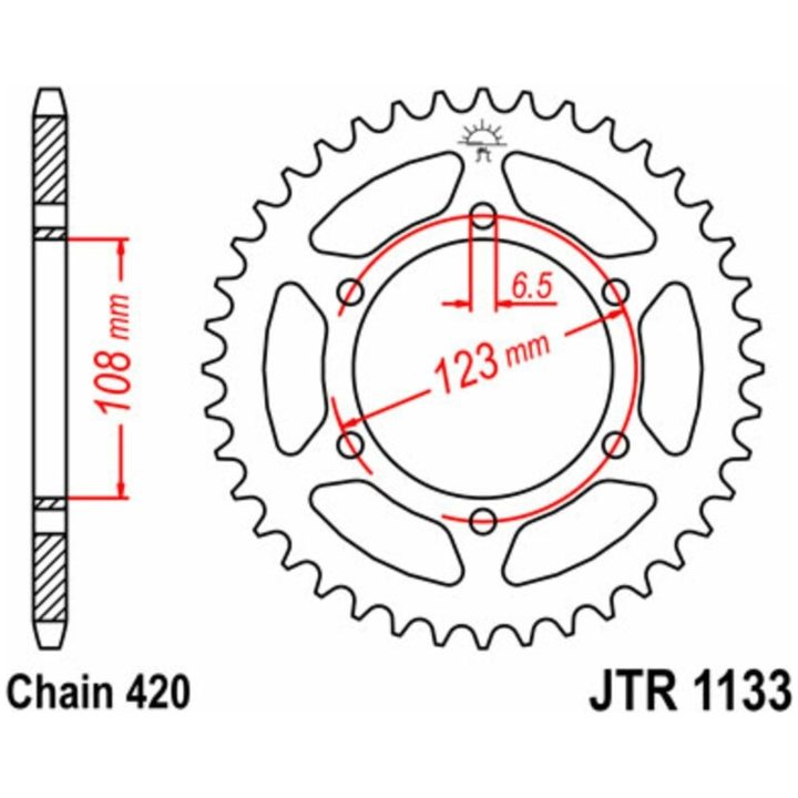 Drivpakke Forstærket/standard JT CHAINS 420HDR 12/53 – billede 2