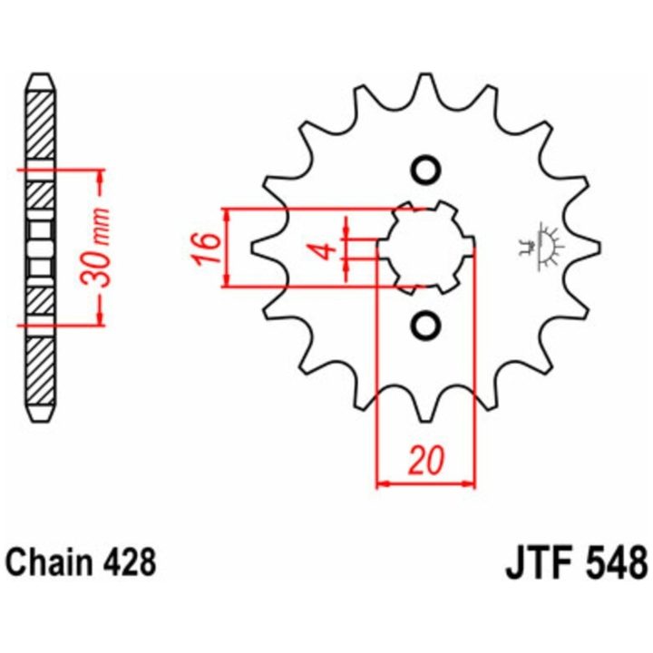 Drivpakke Forstærket/standard JT CHAINS 428HDR 14/45 – billede 5
