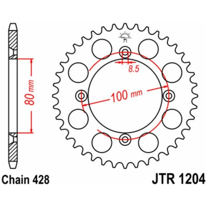 Drivpakke Forstærket/standard JT CHAINS 428HDR 14/50 – billede 2