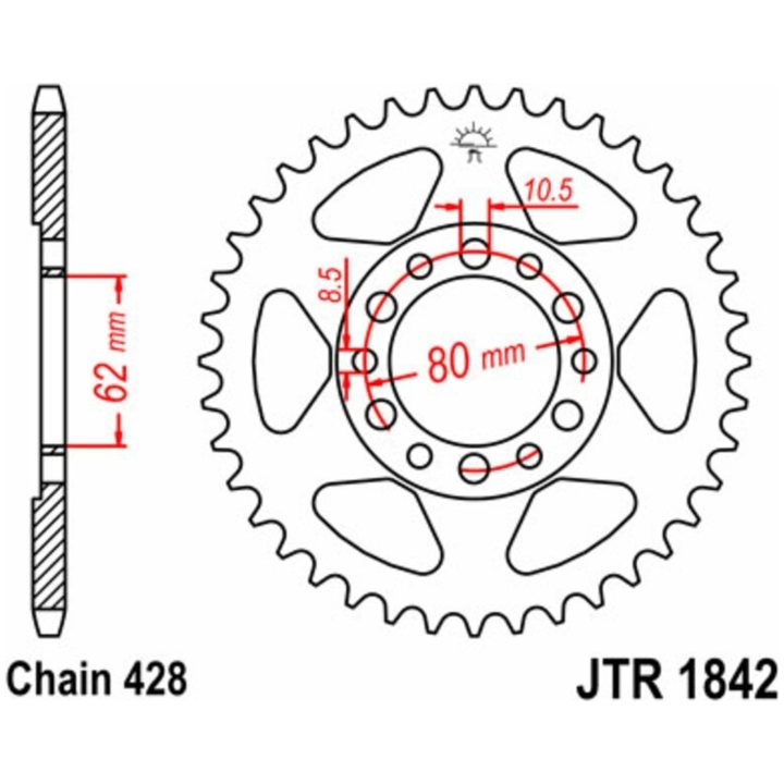Drivpakke Forstærket/standard JT CHAINS 428HDR 14/50 – billede 2