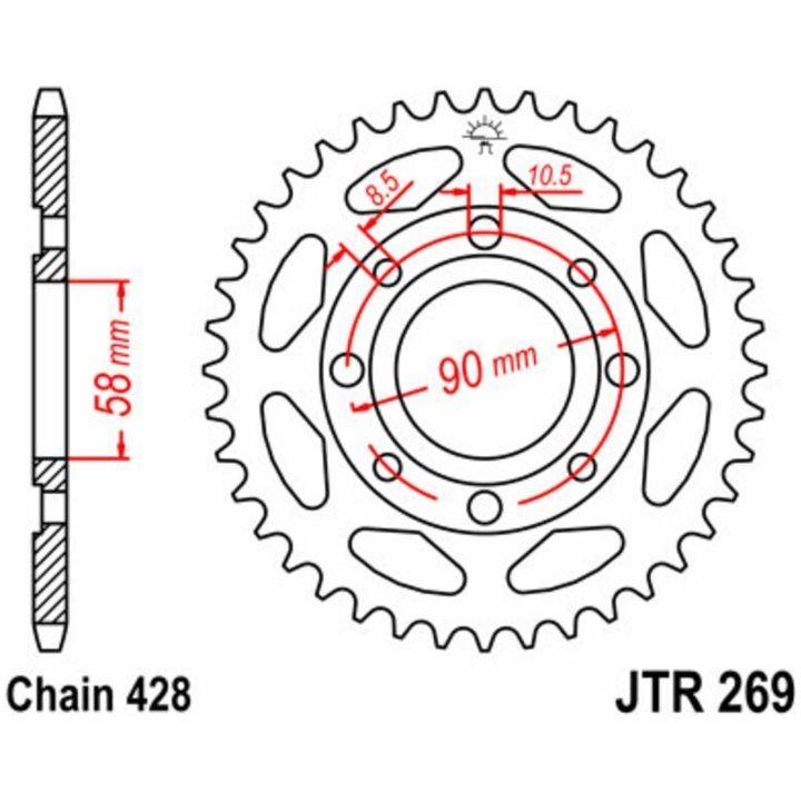 Drivpakke Forstærket/standard JT CHAINS 428HDR 15/43 – billede 2