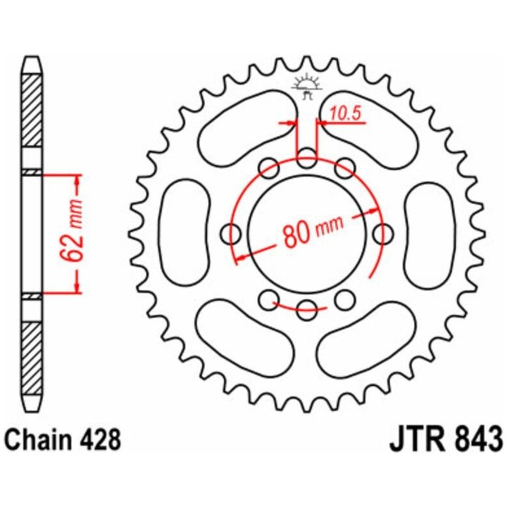 Drivpakke Forstærket/standard JT CHAINS 428HDR 15/49 – billede 2