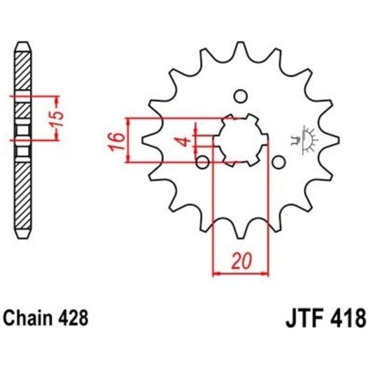 Drivpakke Forstærket/standard JT CHAINS 428HDR 15/49 – billede 4