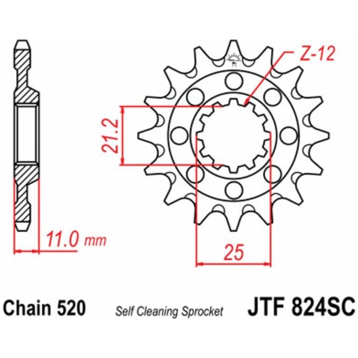 Drivpakke Forstærket/standard JT CHAINS 520X1R 13/48 – billede 5
