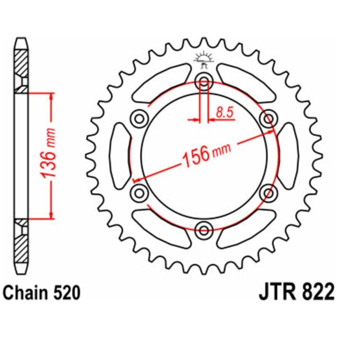 Drivpakke Forstærket/standard JT CHAINS 520X1R 15/45 – billede 2