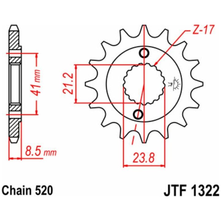 Drivpakke Forstærket/standard JT CHAINS 525X1R3 15/45 – billede 5