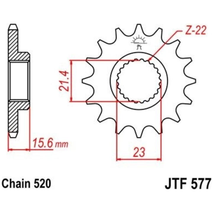 Drivpakke Standard JT CHAINS 520X1R3 15/45 – billede 4