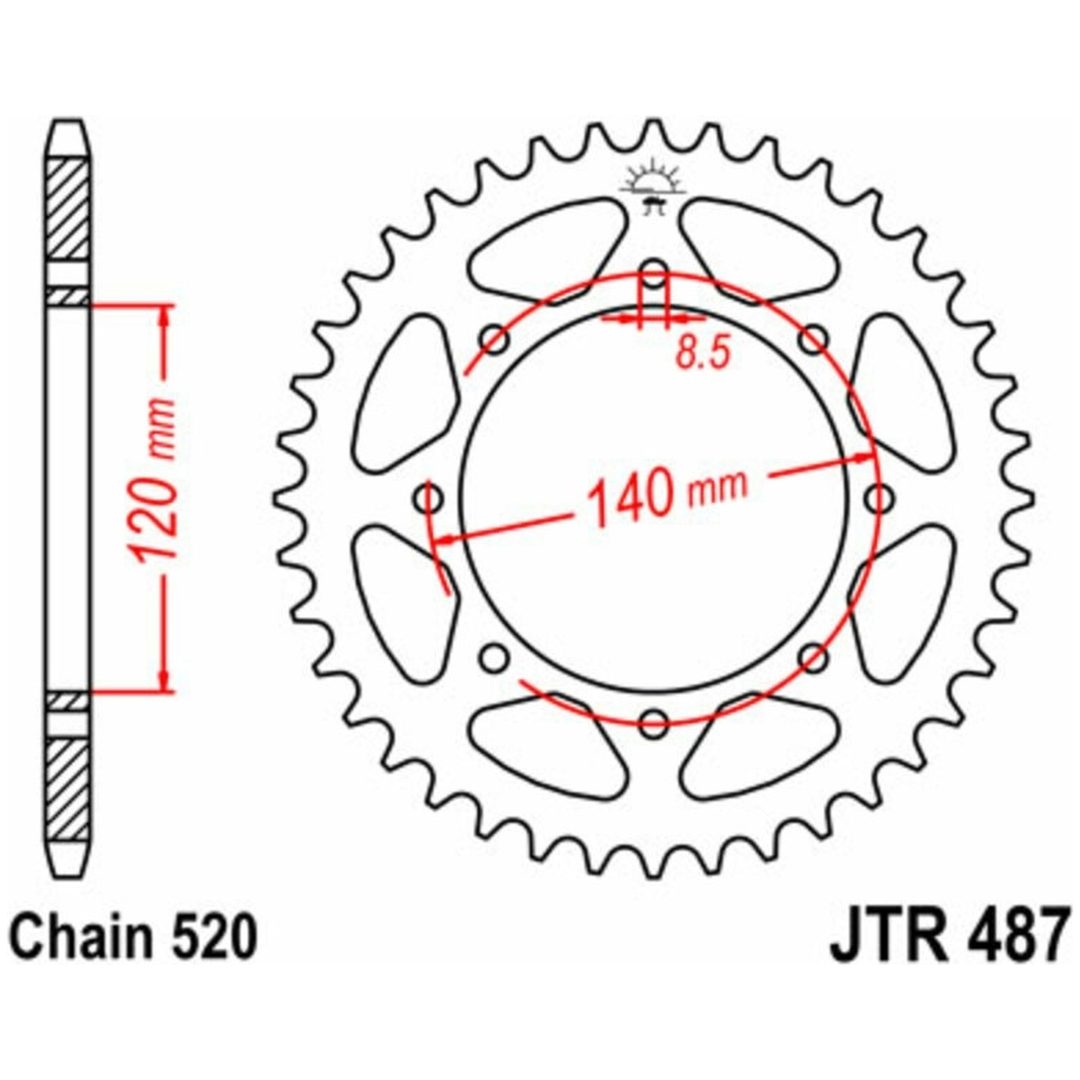 Drivpakke Standard JT CHAINS 520X1R3 15/46 – billede 2