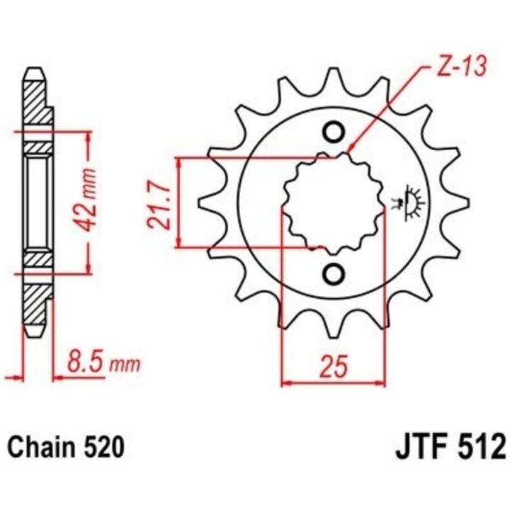 Drivpakke Standard JT CHAINS 520X1R3 15/46 – billede 4