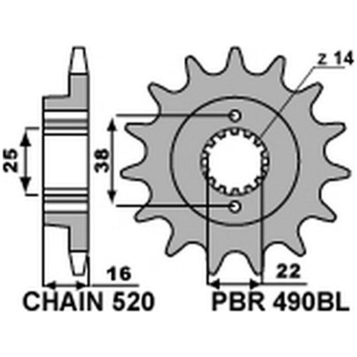 Drivpakke Standard JT CHAINS 520X1R3 15/48 – billede 4