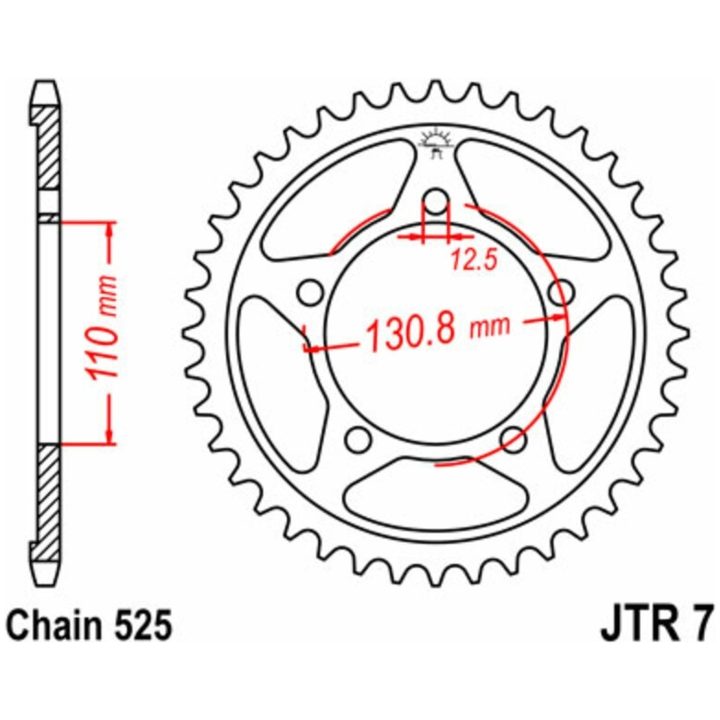 Drivpakke Superforstærket/standard JT CHAINS 525Z3 17/45 – billede 2
