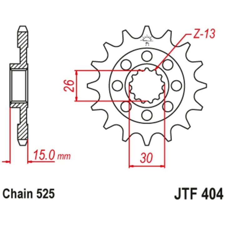 Drivpakke Superforstærket/standard JT CHAINS 525Z3 17/45 – billede 4