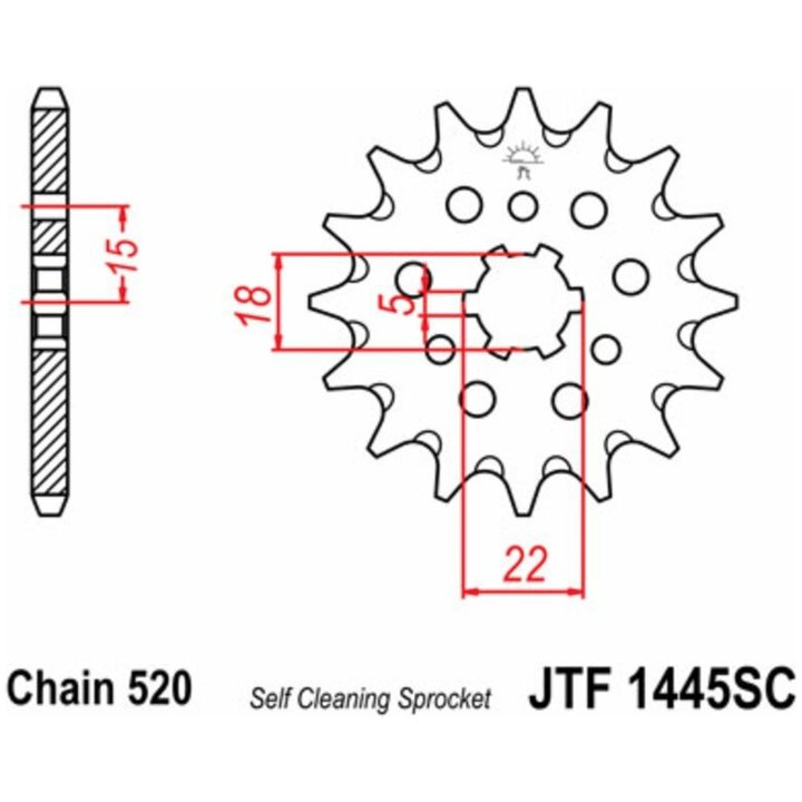 Drivpakke Superforstærket/ultralet Selvrengørende JT CHAINS 520HDS 12/48 – billede 5