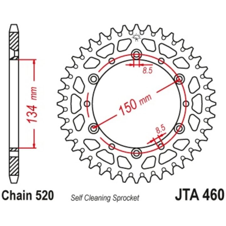 Drivpakke Superforstærket/ultralet Selvrengørende JT CHAINS 520HDS 13/49 – billede 2