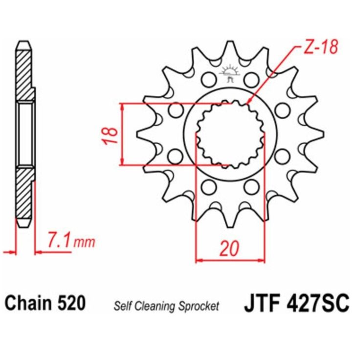 Drivpakke Superforstærket/ultralet Selvrengørende JT CHAINS 520HDS 13/49 – billede 5
