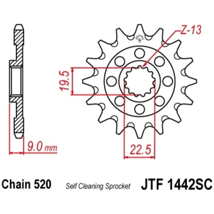 Drivpakke Superforstærket/ultralet Selvrengørende JT CHAINS 520HDS 13/49 – billede 5