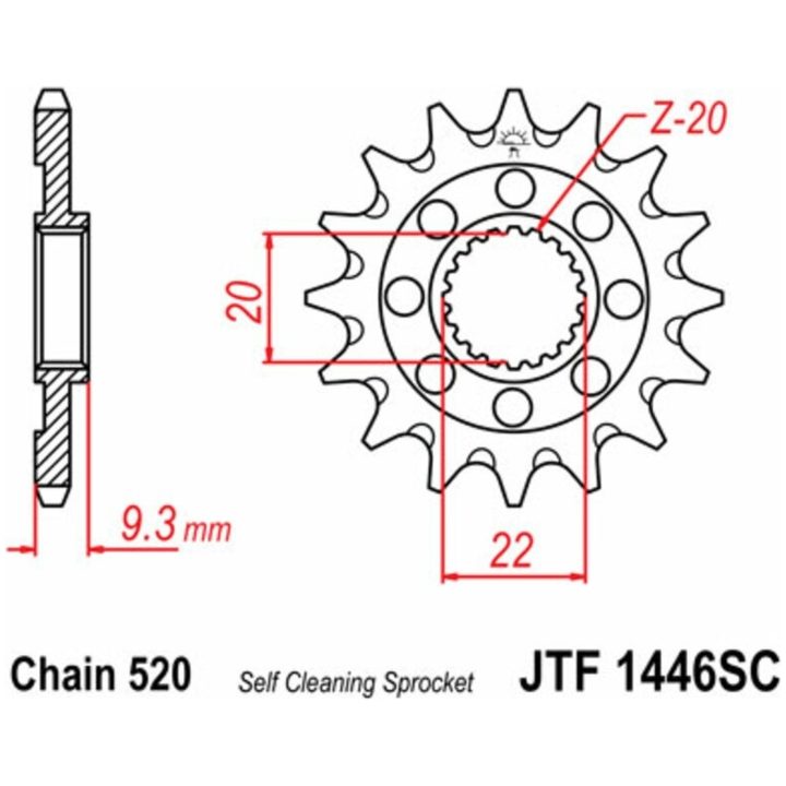 Drivpakke Superforstærket/ultralet Selvrengørende JT CHAINS 520HDS 13/50 – billede 5
