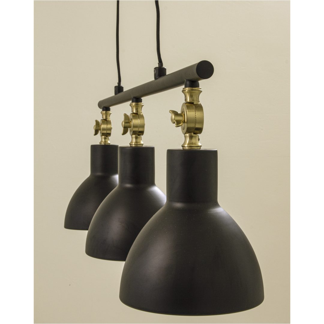 Dublin Loftlampe 3, Sort/Mat Messing ANETA HOME Fatning E27 Sort /Mat Messing – billede 3