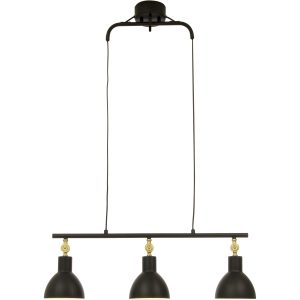 Dublin Loftlampe 3, Sort/Mat Messing ANETA HOME