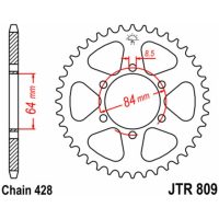 EK/JT Chain Kit 428SR 16/53 - Standard Rear Sprocket