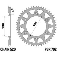 EK/PBR Chain kit 520 SRX2 - 13/48-114 - Alu Standard Rear Sprocket