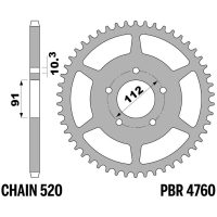 EK/PBR Chain kit 520 SRX2 - 14/46-112 - Steel Standard Rear Sprocket