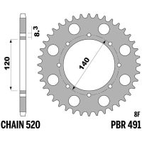 EK/PBR Chain kit 520 SRX2 - 15/43-106 - Steel Standard Rear Sprocket