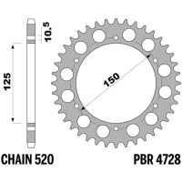 EK/PBR Chain Kit 520 SRX2 - 15/46-118 - Steel Standard Rear Sprocket
