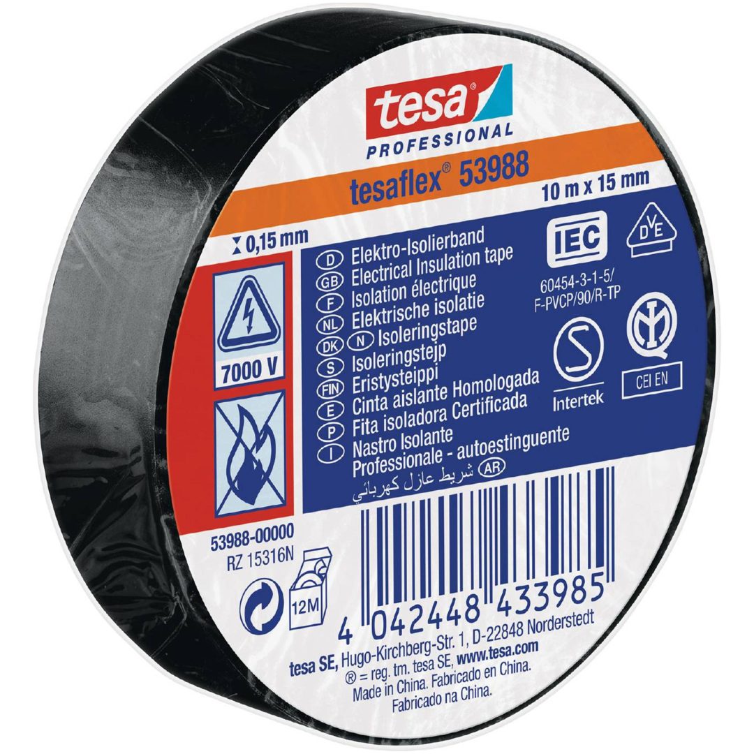 Eltape flex 53988 TESA ELTAPE 53988 SORT 15MMX10M