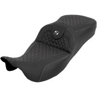 Extended Reach RoadSofa Seat - Dragon Scale - w/o Backrest - Silver Stitch - FLH/FLT 08-25