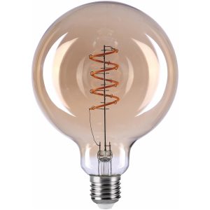 Filament LED-pære, G125, Amber, 4W, E27, 230V, 3-trins dæmpning, MB Malmbergs