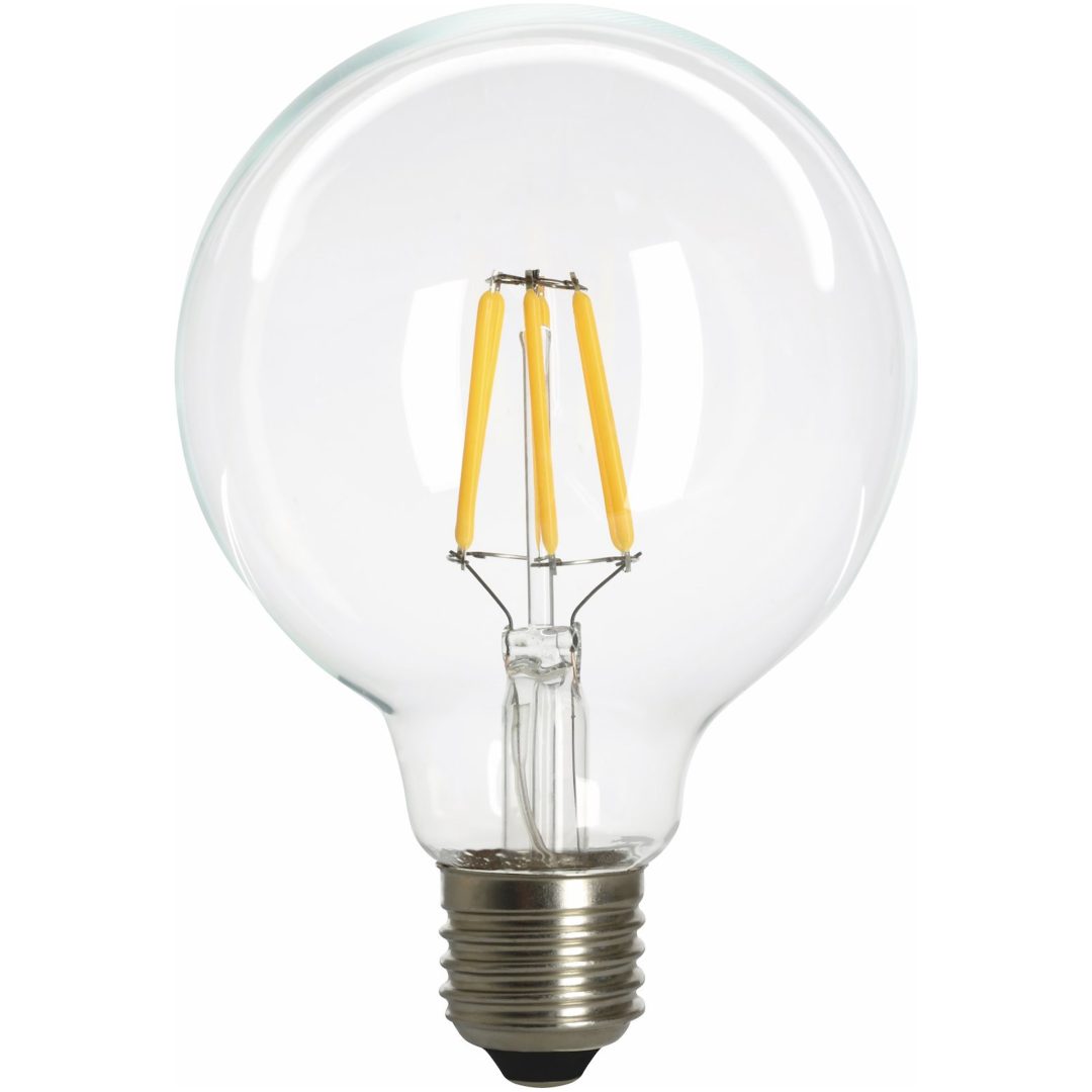 Filament LED-pære, G95, Klar, 4W, E27, 230V, Dæmpbar, MB MALMBERGS