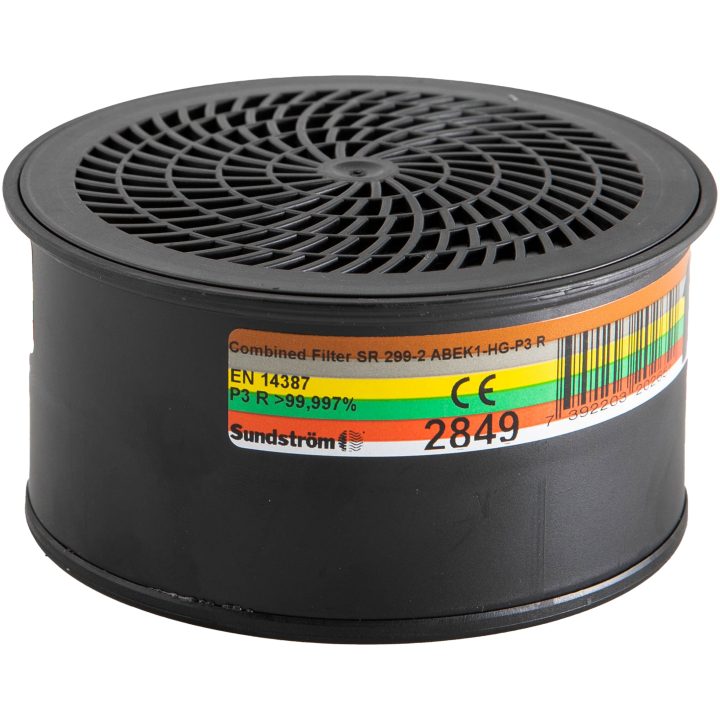 Filter SR 299-2 ABEK1-Hg-P3 3p Sort Sundström