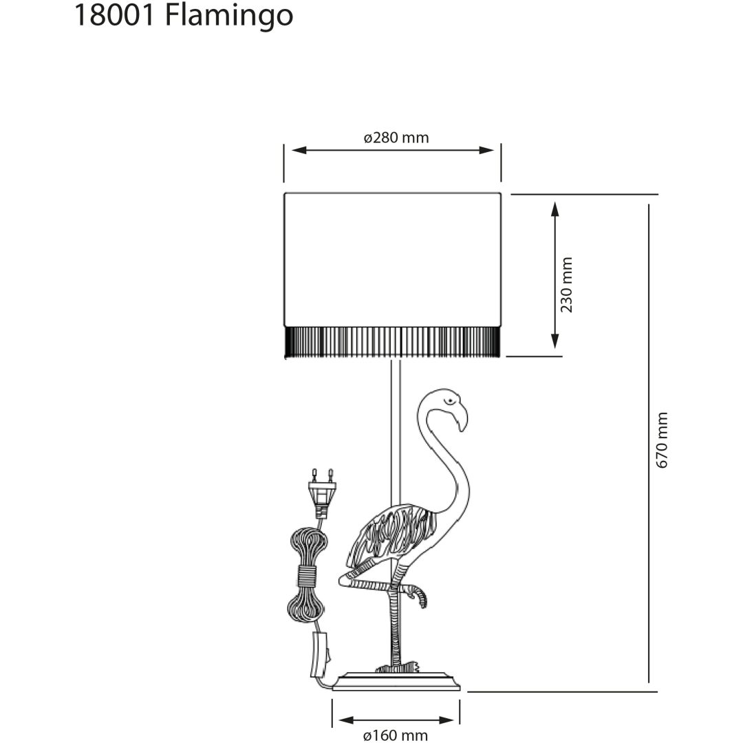 Flamingo Bordlampe, Sortguld/guld ANETA HOME Sokkel E27 – billede 8