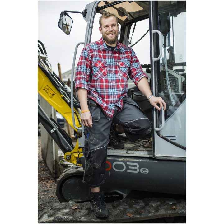 Flanellskjorta 5138 Functional Marinblå/grå Jobman – billede 2