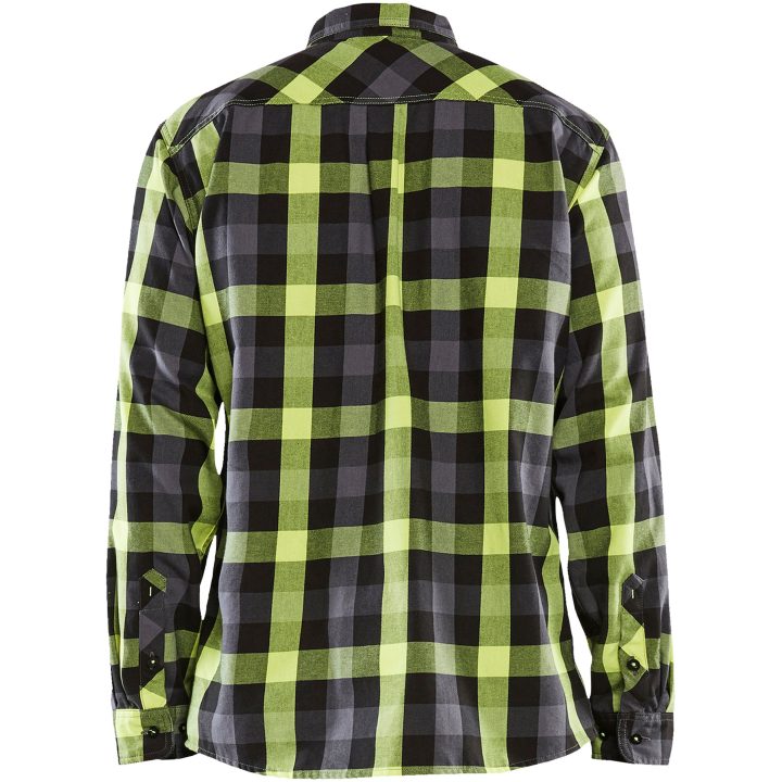 Flannelsskjorte Sort/hivisgul 32991153 Blåkläder SKJORTE 32991153 BLACK/YELL XS – billede 2