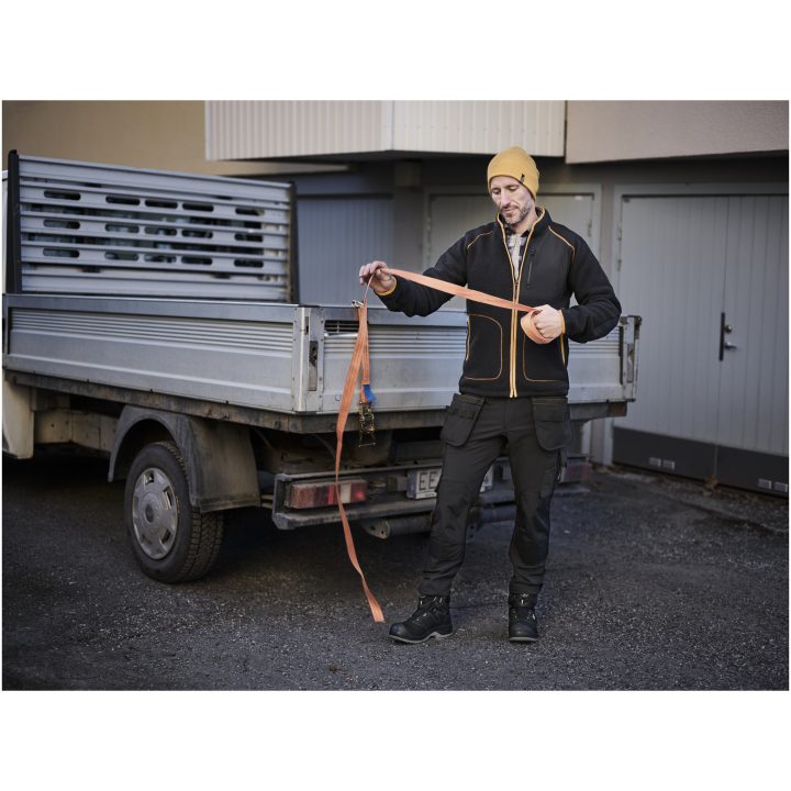 Fleecejacka 5161 Svart/orange Jobman – billede 3