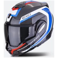 Flip-up hjelm EXO-TECH EVO Carbon Cosy Sort/Blå/Rød Scorpion