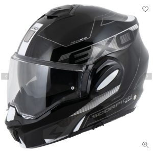 Flip-up hjelm EXO-TECH EVO Traveller Sort/Hvid Scorpion
