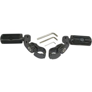 Fodhviler Highway Pegs Med Monteringsarme Sort Mat Pulverlakeret RIVCO PRODUCTS