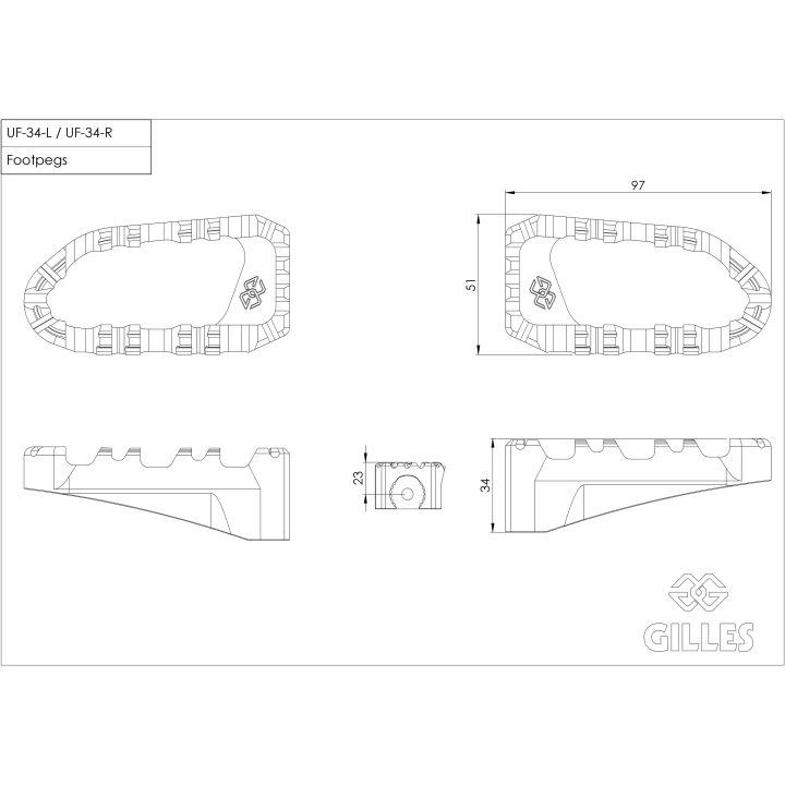 Fodstøtte Pro-x Enduro Sort GILLES TOOLING – billede 7