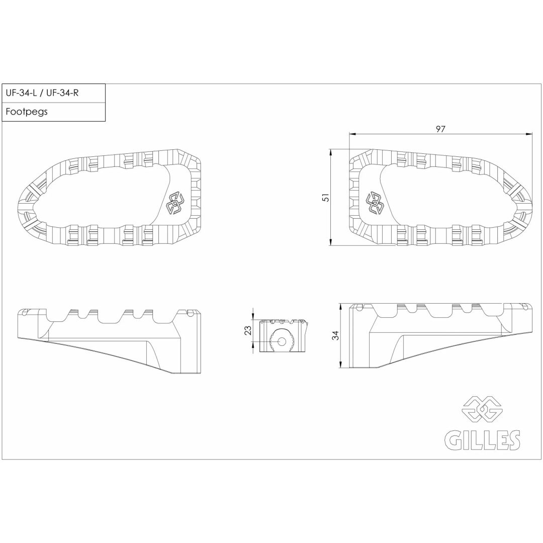 Fodstøtte Pro-x Enduro Sort GILLES TOOLING – billede 4