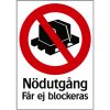 Forbudsskilt Nødudgang må ikke blokeres SKILT 35-9714 210X297 MM – miniature 2