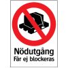 Forbudsskilt Nødudgang må ikke blokeres SKILT 35-9714 210X297 MM – miniature 1