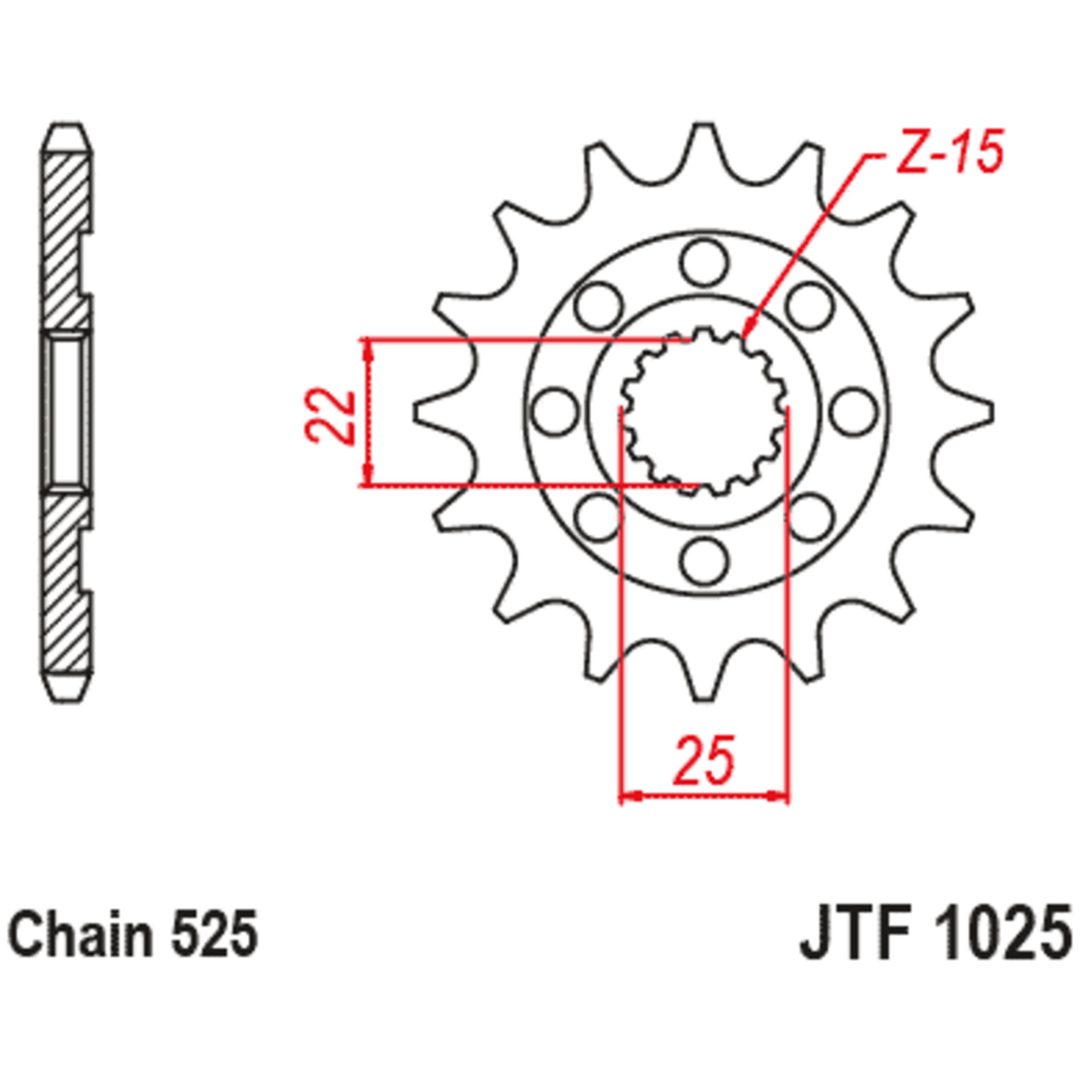 Fordrev Standard 1025 525 JT SPROCKETS – billede 2