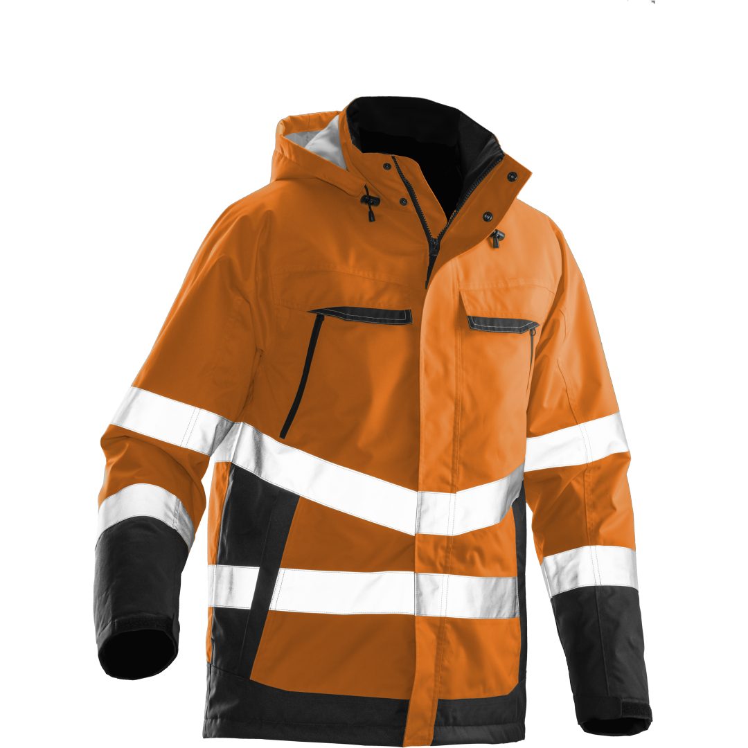 Foret Jakke Hi-Vis 1383 Practical Orange/Sort Jobman XXXL